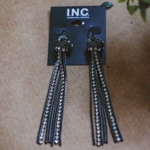 ✨INC Rhinestone Chain Tassel Earrings - New with Tags